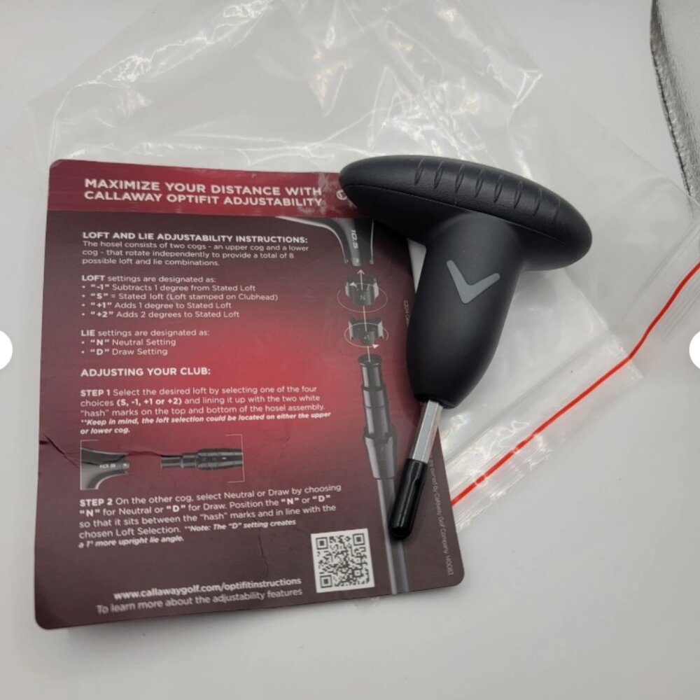 Callaway Optifit Adjustable Universal Wrench loft & Lie Instructions New